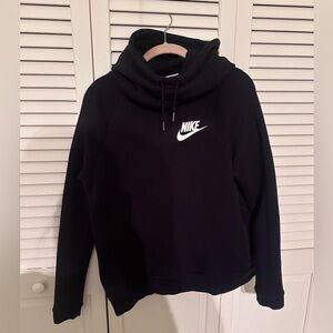 Nike Women's Tech Funnel-Neck Hoodie in Black (Medium)